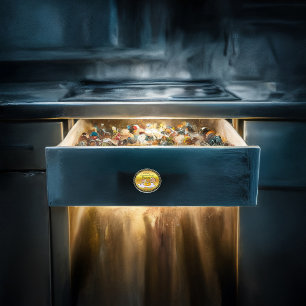 cartoon character fried egg with big smile ceramic knob