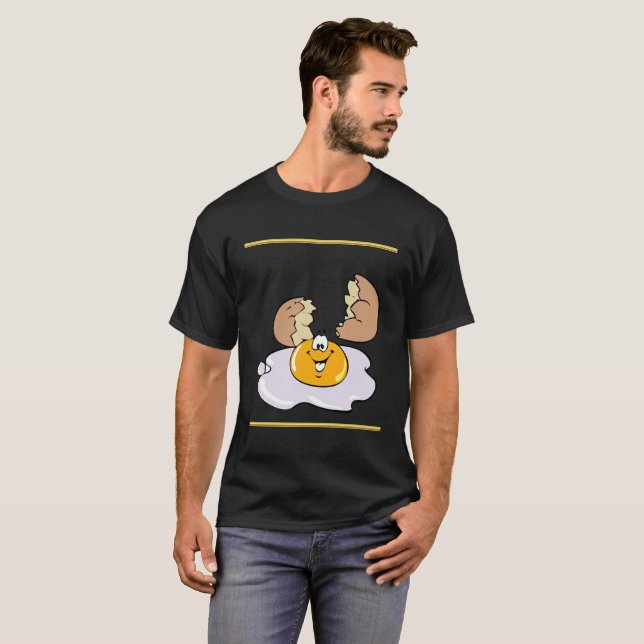 cartoon character fried egg with big smile T-Shirt (Front Full)