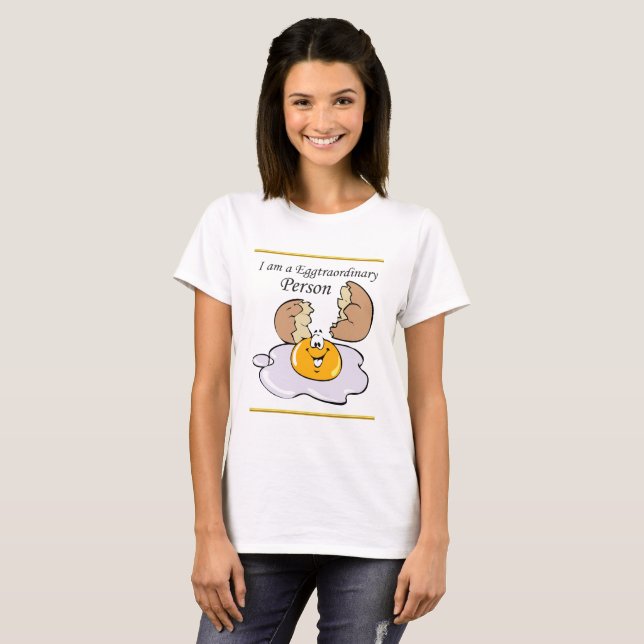 cartoon character fried egg with big smile T-Shirt (Front Full)