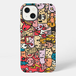 Cartoon Character Hand Drawn Toss Pattern Kids iPhone 13 Case