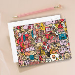 Cartoon Character Hand Drawn Toss Pattern Postcard<br><div class="desc">Cartoon Character Hand Drawn Toss Pattern Postcard. Colourful pattern with different funny and fun hand-drawn characters. Great for kids and teens.</div>