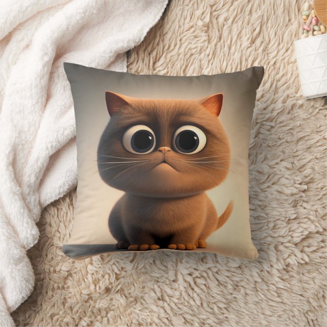 cartoon character illustration of a cute cat cushion (Blanket)