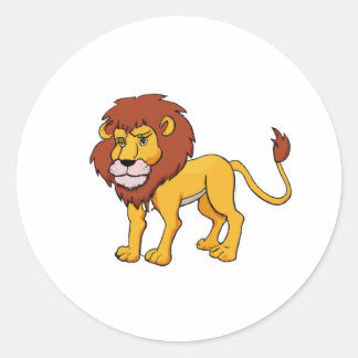 Cartoon Character Lion Classic Round Sticker