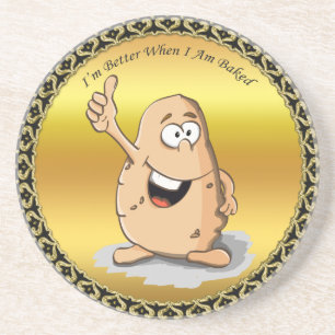 cartoon character potato with big eyes 2 coaster