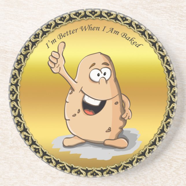 cartoon character potato with big eyes 2 coaster (Front)