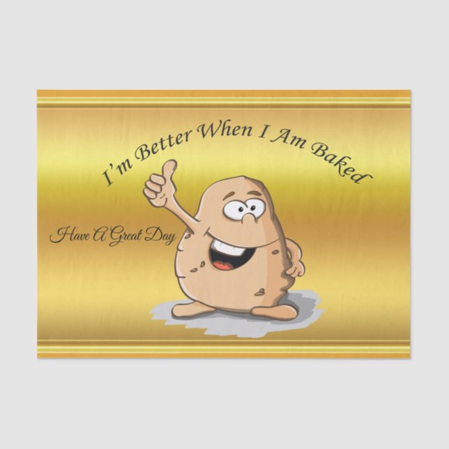 cartoon character potato with big eyes 2 tissue paper (Front)