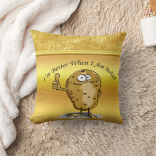 cartoon character potato with big eyes 3 cushion
