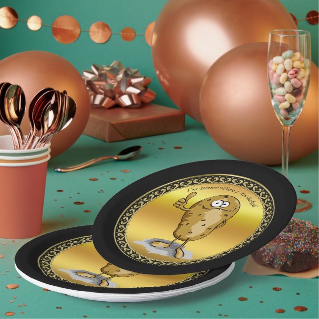 cartoon character potato with big eyes 3 paper plate (Multi)