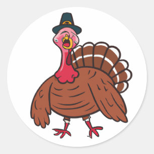 Cartoon Character - Turkey Classic Round Sticker