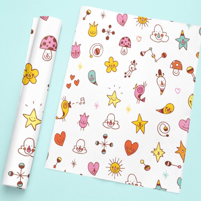 Cartoon Characters Seamless Pattern Wrapping Paper (Creator Uploaded)