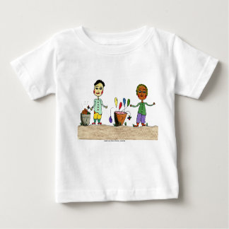 Cartoon characters with bucket of balloons. baby T-Shirt