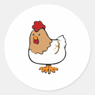 Cartoon Chicken Classic Round Sticker