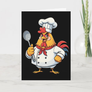Cartoon Chicken Cook Rooster Chef Kitchen  Card