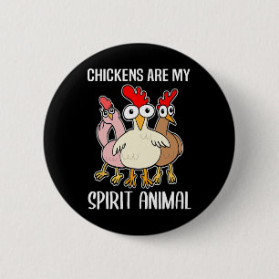 Cartoon Chicken Holder Chickens Spirit Animal 6 Cm Round Badge