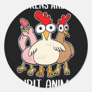 Cartoon Chicken Holder Chickens Spirit Animal  Classic Round Sticker