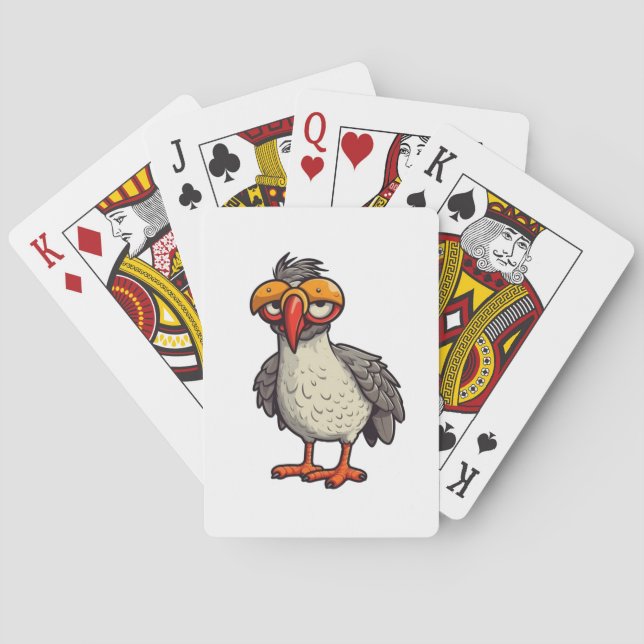 Cartoon chicken illustration playing cards (Back)