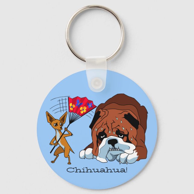 Cartoon Chihuahua 725 - 3 Key Ring (Front)