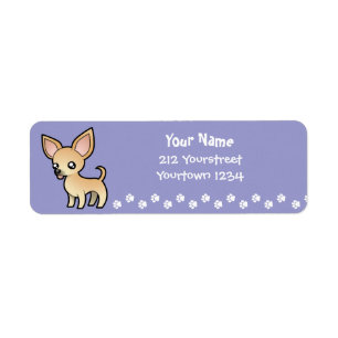 Cartoon Chihuahua (smooth coat) Return Address Label