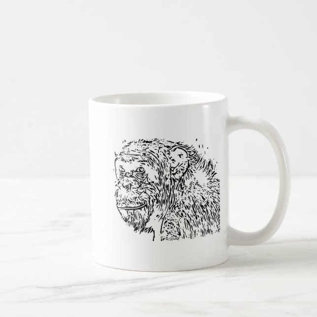 Cartoon Chimpanzee Coffee Mug (Right)