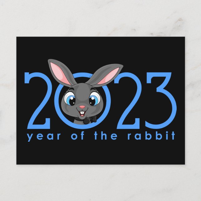Cartoon Chinese Year of the Rabbit Postcard (Front)