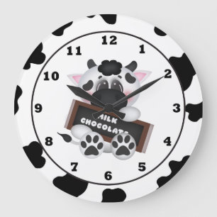 Cartoon Chocolate Cow wall clock