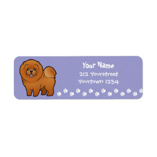 Cartoon Chow Chow Return Address Label