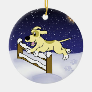 Cartoon Christmas Agility Dog Ornament