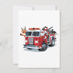 Cartoon Christmas firetruck