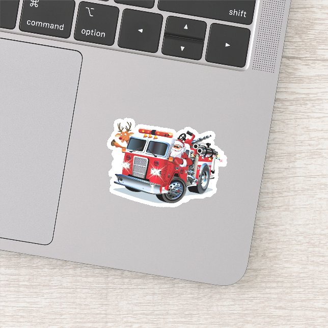 Cartoon Christmas firetruck (Detail)