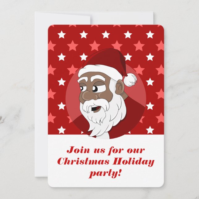 Cartoon Christmas holiday party print invitations (Front)