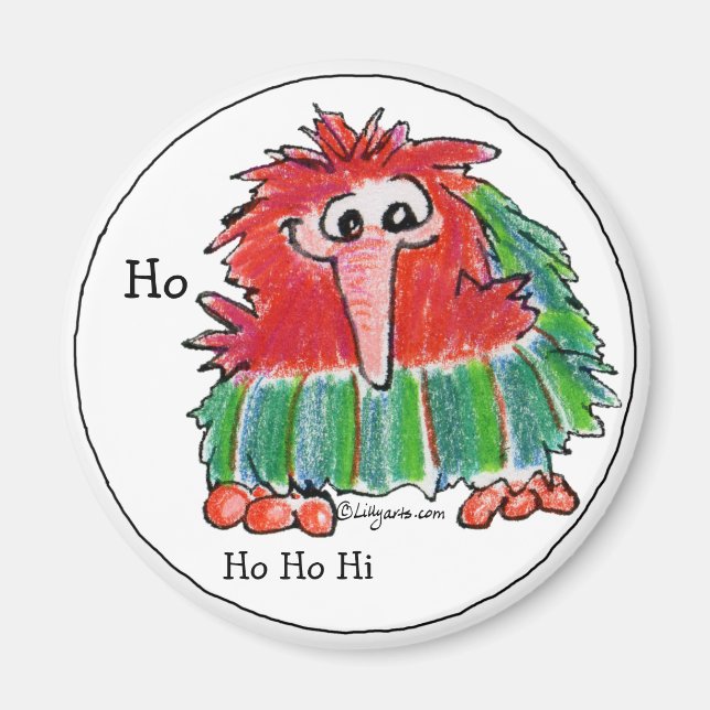 Cartoon Christmas Kiwi Ho Ho Hi Magnet (Front)