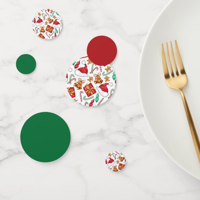 Cartoon Christmas Pattern Confetti (Group)