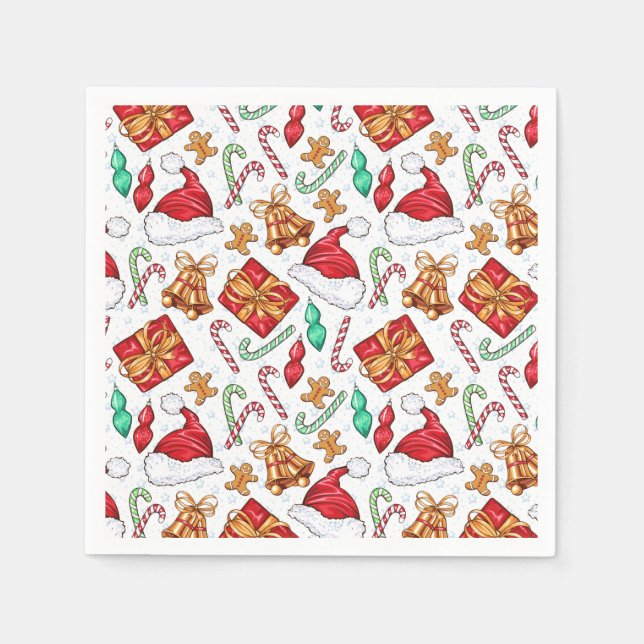 Cartoon Christmas Pattern Napkins (Front)