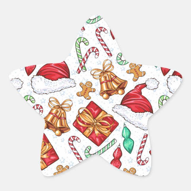 Cartoon Christmas Pattern Star Sticker (Front)