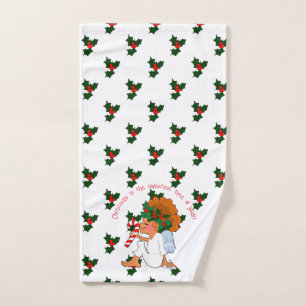 Cartoon Christmas Sweetest Angel Holiday Towel