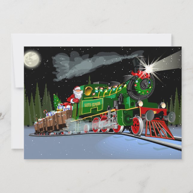 Cartoon Christmas train Postcard (Front)