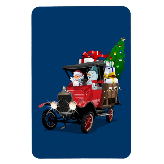 Cartoon Christmas truck Magnet (Vertical)