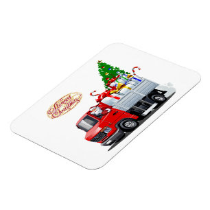 Cartoon Christmas truck Magnet