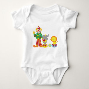 Cartoon Circus Clown and Animals T-Shirt Baby Bodysuit