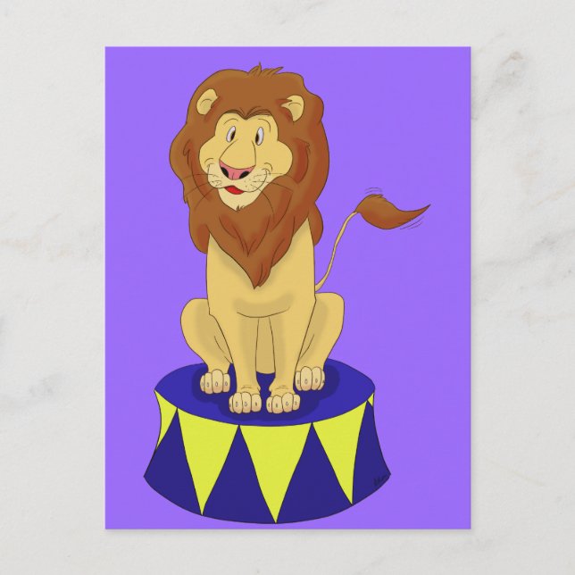 Cartoon Circus Lion Postcard (Front)