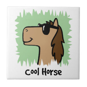 Cartoon Clip Art Cool Horse Wearing Sunglasses Ceramic Tile