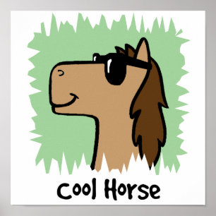 Cartoon Clip Art Cool Horse Wearing Sunglasses Poster