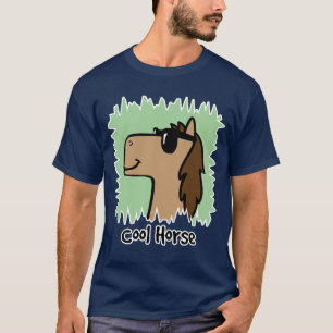 Cartoon Clip Art Cool Horse Wearing Sunglasses T-Shirt