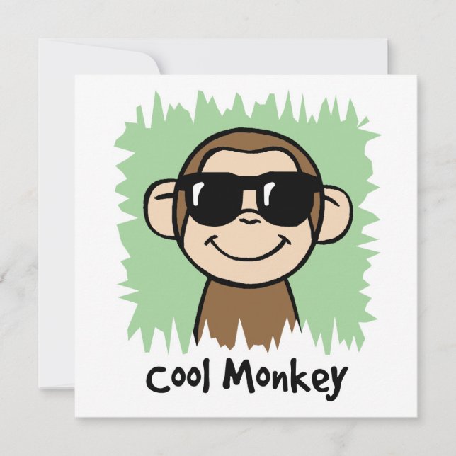 Cartoon Clip Art Cool Monkey with Sunglasses (Front)