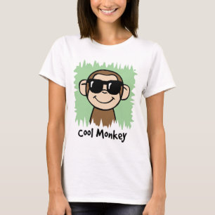 Cartoon Clip Art Cool Monkey with Sunglasses T-Shirt