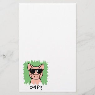 Cartoon Clip Art Cool Pig with Sunglasses Stationery