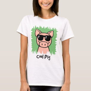 Cartoon Clip Art Cool Pig with Sunglasses T-Shirt