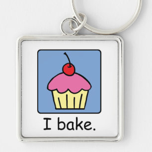 Cartoon Clip Art Cupcake Dessert Pink Frosting Key Ring