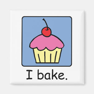 Cartoon Clip Art Cupcake Dessert Pink Frosting Magnet