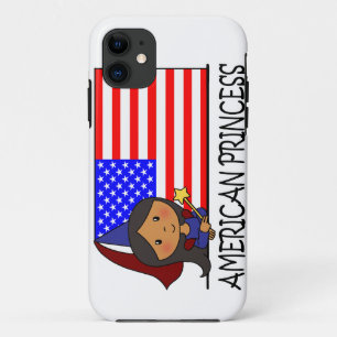 Cartoon Clip Art Cute American Princess Flag iPhone 11 Case